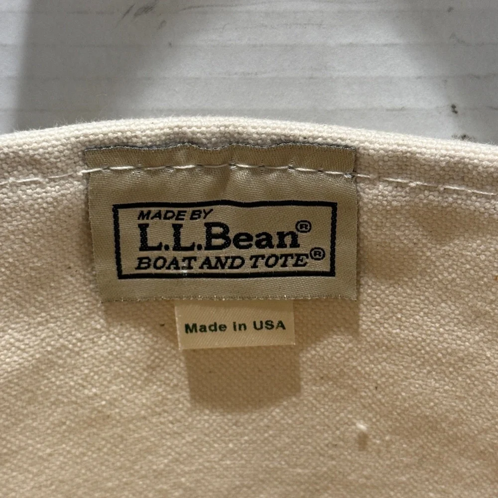 L.L. Bean Upcycled Designer Inspired Front Panel Canvas Boat Tote Bag